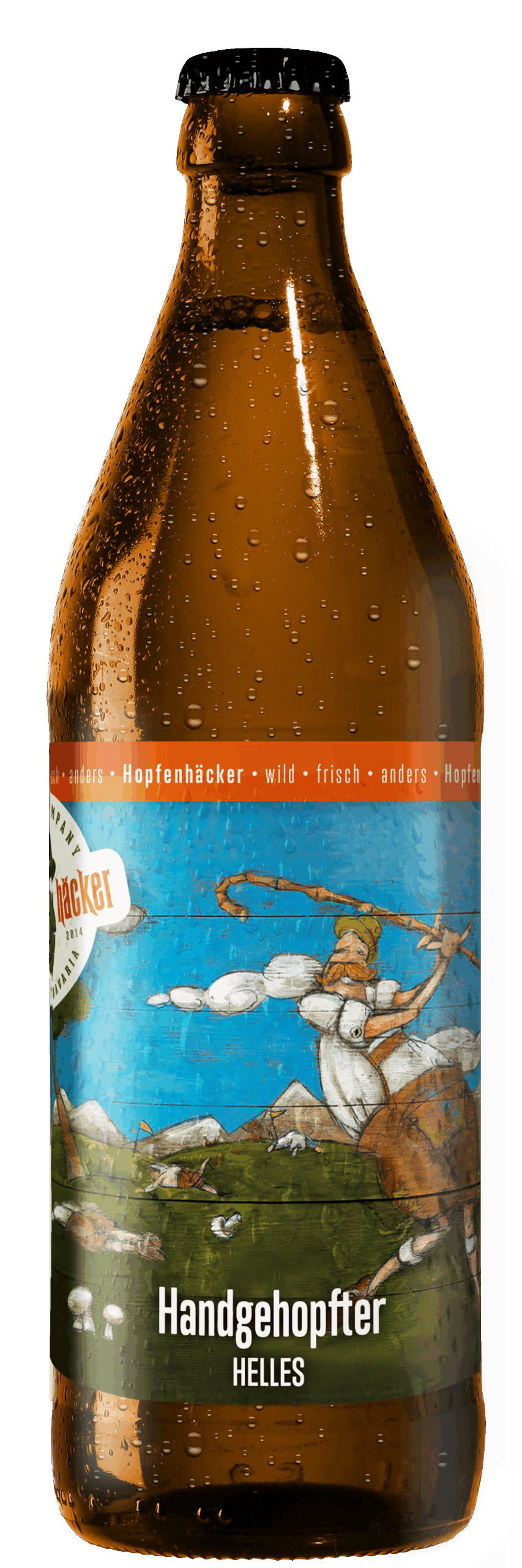 Handgehopfter_Helles HANDGEHOPFTER, das Helle von Hopfenhäcker aus München - Untergäriges Lagerbier, hell eingebraut.