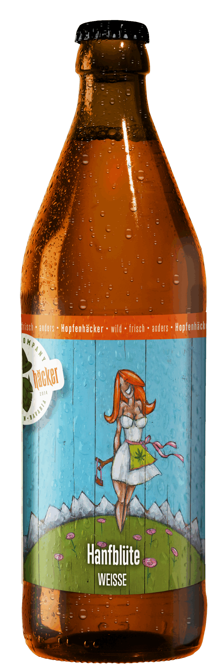 Hanfbluete_Weisse_Hopfenhaecker_05l Hanfblüte, das Weißbier Die obergärige Weisse – über raschend frech interpretiert.