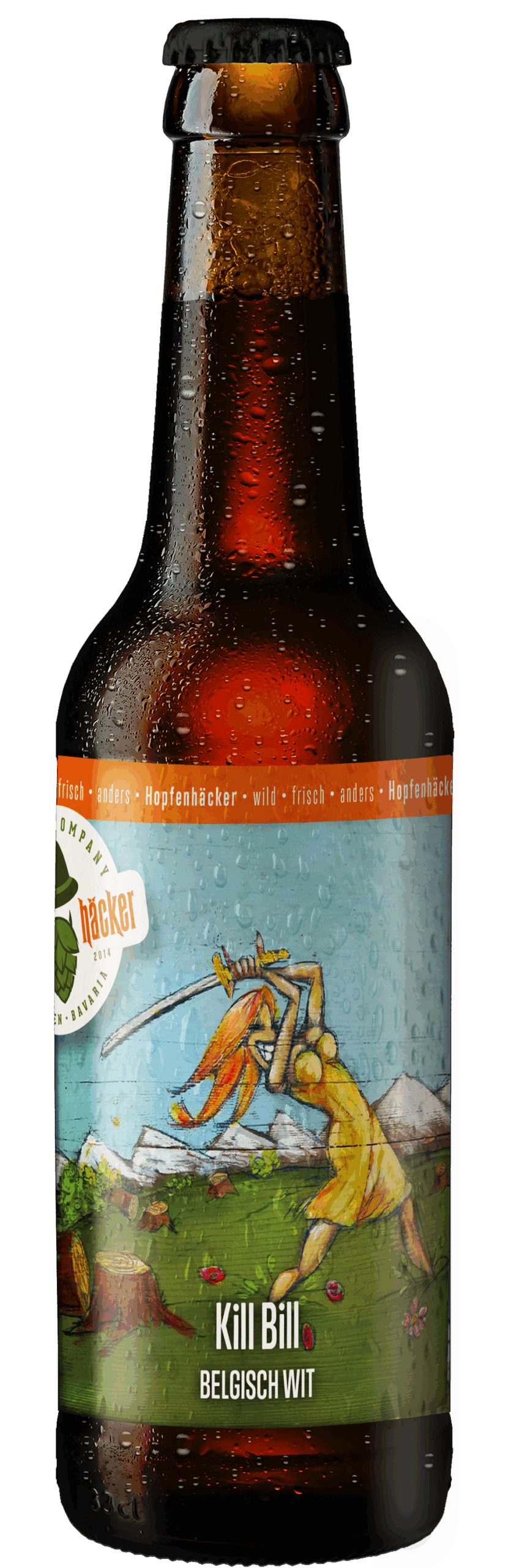 KillBill_Hopfenhaecker_033l Obergäriges Biergetränk Ein Bier nach guter Wit-Bier Tradition mit Bitterorange und Koriander.